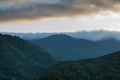 Sunset over Santa Cruz Mountains via Stevens Creek County Park Royalty Free Stock Photo