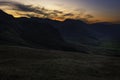 Sunset over scenic valley in Lake District ,Cumbria,Uk Royalty Free Stock Photo