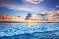 Sunset over sea on Bali Royalty Free Stock Photo