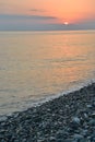 Sunset over the sea in the Bay of Imereti Royalty Free Stock Photo