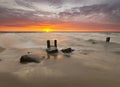Sunset over the sea beach Royalty Free Stock Photo