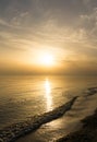 Sunset over the sea beach wallpaper Royalty Free Stock Photo