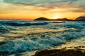 Sunset over sea, Calblanque beach, spain