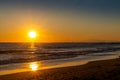 Sunset over sea coast. Summer evening Royalty Free Stock Photo