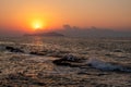 Sunset over the Sea, Crete, Greece Royalty Free Stock Photo