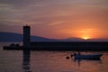 Sunset over the sea in Croatia Royalty Free Stock Photo