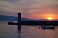 Sunset over the sea in Croatia Royalty Free Stock Photo
