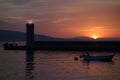 Sunset over the sea in Croatia Royalty Free Stock Photo