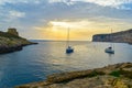 Sunset over the sea in Gozo, Malta Royalty Free Stock Photo