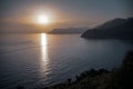 Sunset over the sea, Manarola, Cinque Terre, Italy Royalty Free Stock Photo