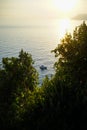 Sunset over the sea, Manarola, Cinque Terre, Italy Royalty Free Stock Photo