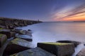 Sunset over sea near IJmuiden, The Netherlands