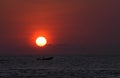 Sunset over sea in Puerto Escondido Royalty Free Stock Photo