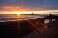 Sunset over the sea, Reykjavik, Iceland Royalty Free Stock Photo