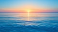 Sunset over the sea, soft sky as the sun descends, its light casting a path across the calm waters Royalty Free Stock Photo