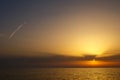 Sunset over the sea.Sunset / sunrise with clouds, light rays and other atmospheric effect. sunset over the sea, Royalty Free Stock Photo