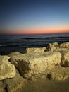 Sunset over the sea, Tel Aviv Royalty Free Stock Photo