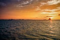 Sunset over the sea in Thailand Royalty Free Stock Photo