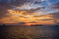 Sunset over the sea in Thailand Royalty Free Stock Photo