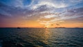 Sunset over the sea in Thailand Royalty Free Stock Photo