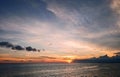 sunset over sea water in the late afternoon, looks beautiful and interesting Royalty Free Stock Photo