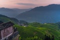 Sunset over Seven Stars Accompany the Moon Rice Terraces