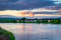 Sunset over the Shannon river in Limerick, Ireland Royalty Free Stock Photo