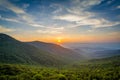 Sunset over the Shenandoah Valley and Blue Ridge Mountains from Royalty Free Stock Photo