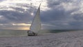 Sunset over shipwreck on the coast of Clam Pass in Naples Royalty Free Stock Photo