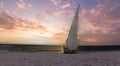 Sunset over shipwreck on the coast of Clam Pass in Naples Royalty Free Stock Photo