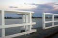 Sunset over the shore viewed from the jetty, Busselton, WA, Australia Royalty Free Stock Photo