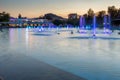 Sunset over Singing Fountains in City of Plovdiv