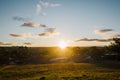 Sunset over small country town