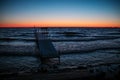 Sunset over a small dock in Sister Bay in Door County, Wisconsin Royalty Free Stock Photo