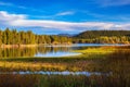 Sunset over Snake River near Oxbow Bend in Grand Teton National Park, Wyoming Royalty Free Stock Photo