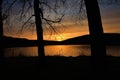 Sunset over the south shore of devils lake state park wisconsin Royalty Free Stock Photo