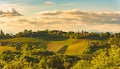 Sunset over South Styria vineyard landscape in Steiermark, Austria