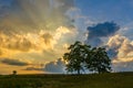 Sunset over splitrail fence, Cumberland Gap National Park Royalty Free Stock Photo