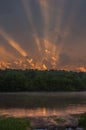 Sunset over the Srping River in Arkansas Royalty Free Stock Photo