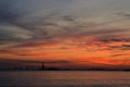 Sunset over a Statue of Liberty Royalty Free Stock Photo