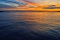 Sunset over a Statue of Liberty Royalty Free Stock Photo