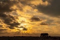 Sunset over the stilt houses of SPO Royalty Free Stock Photo