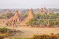 Sunset over stupas in Bagan, Myanmar Royalty Free Stock Photo