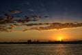 Sunset over the Sunshine Coast, Queensland Royalty Free Stock Photo