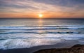 Sunset over Surf, North Cornwall Coast Royalty Free Stock Photo