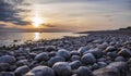 Sunset over the Swedish Baltic Sea Royalty Free Stock Photo