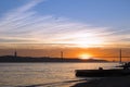 Sunset over Tagus, Lisbon, Portugal