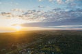 Sunset over Tallinn city suburbs and Baltic sea, Estonia Royalty Free Stock Photo