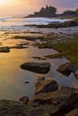 Sunset over Tanah Lot temple, Bali Royalty Free Stock Photo