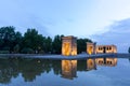 Sunset over the Temple de debod in Madrid Royalty Free Stock Photo